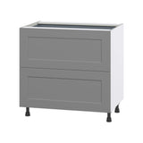 Hugo&Borg Beaumont 36-in W x 34.5-in H x 24-in D Slate Gray 2-Drawer Base Fully Assembled Cabinet