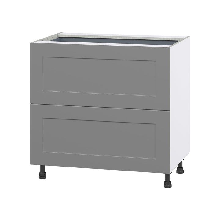 Hugo&Borg Beaumont 36-in W x 34.5-in H x 24-in D Slate Gray 2-Drawer Base Fully Assembled Cabinet