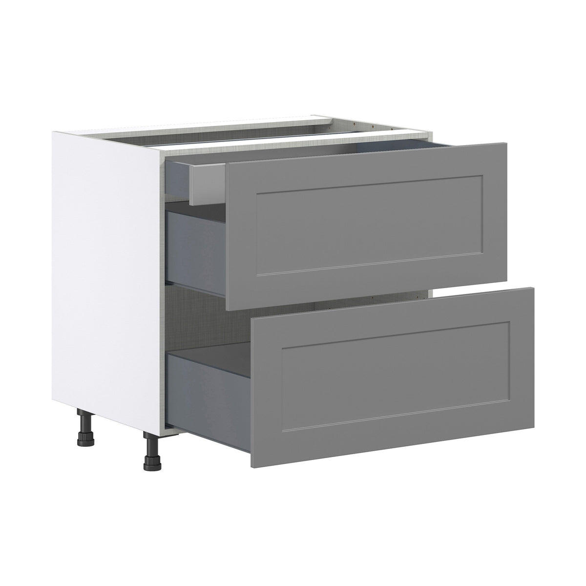 Hugo&Borg Beaumont 36-in W x 34.5-in H x 24-in D Slate Gray 2-Drawer Base Fully Assembled Cabinet