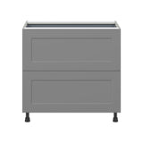 Hugo&Borg Beaumont 36-in W x 34.5-in H x 24-in D Slate Gray 2-Drawer Base Fully Assembled Cabinet