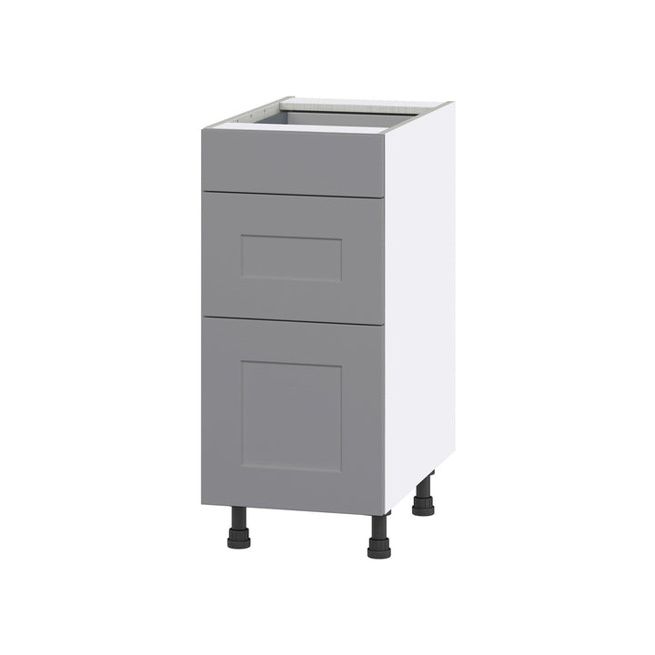 Hugo&Borg Beaumont 15-in W x 34.5-in H x 24-in D Slate Gray 3-Drawer Base Fully Assembled Cabinet