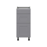 Hugo&Borg Beaumont 15-in W x 34.5-in H x 24-in D Slate Gray 3-Drawer Base Fully Assembled Cabinet