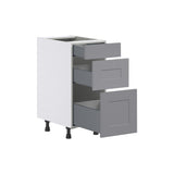 Hugo&Borg Beaumont 15-in W x 34.5-in H x 24-in D Slate Gray 3-Drawer Base Fully Assembled Cabinet