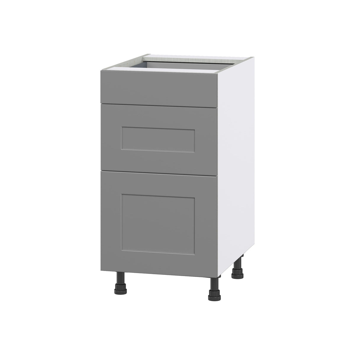Hugo&Borg Beaumont 18-in W x 34.5-in H x 24-in D Slate Gray 3-Drawer Base Fully Assembled Cabinet