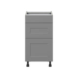 Hugo&Borg Beaumont 18-in W x 34.5-in H x 24-in D Slate Gray 3-Drawer Base Fully Assembled Cabinet