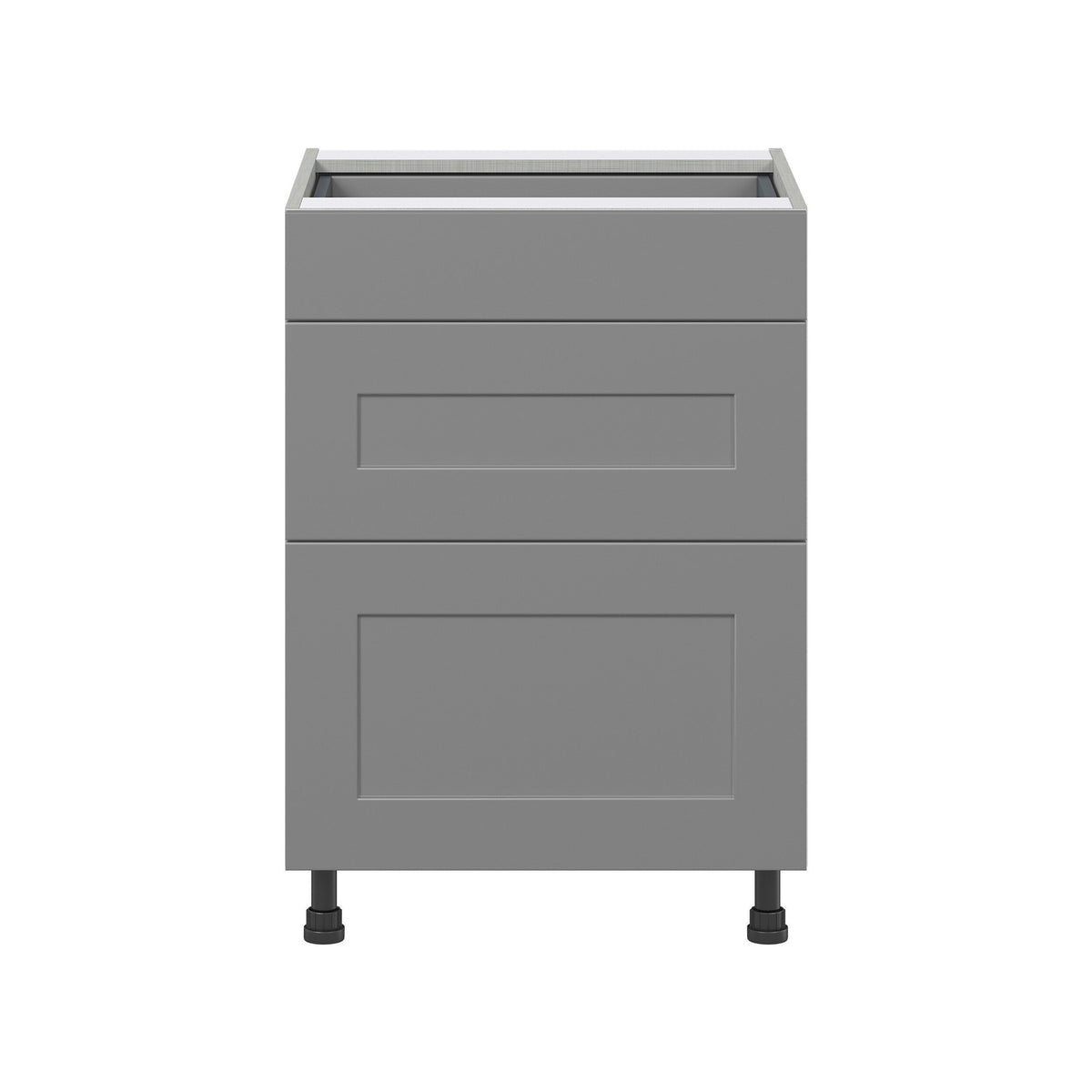 Hugo&Borg Beaumont 24-in W x 34.5-in H x 24-in D Slate Gray 3-Drawer Base Fully Assembled Cabinet