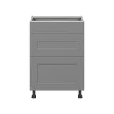 Hugo&Borg Beaumont 24-in W x 34.5-in H x 24-in D Slate Gray 3-Drawer Base Fully Assembled Cabinet