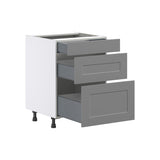 Hugo&Borg Beaumont 24-in W x 34.5-in H x 24-in D Slate Gray 3-Drawer Base Fully Assembled Cabinet