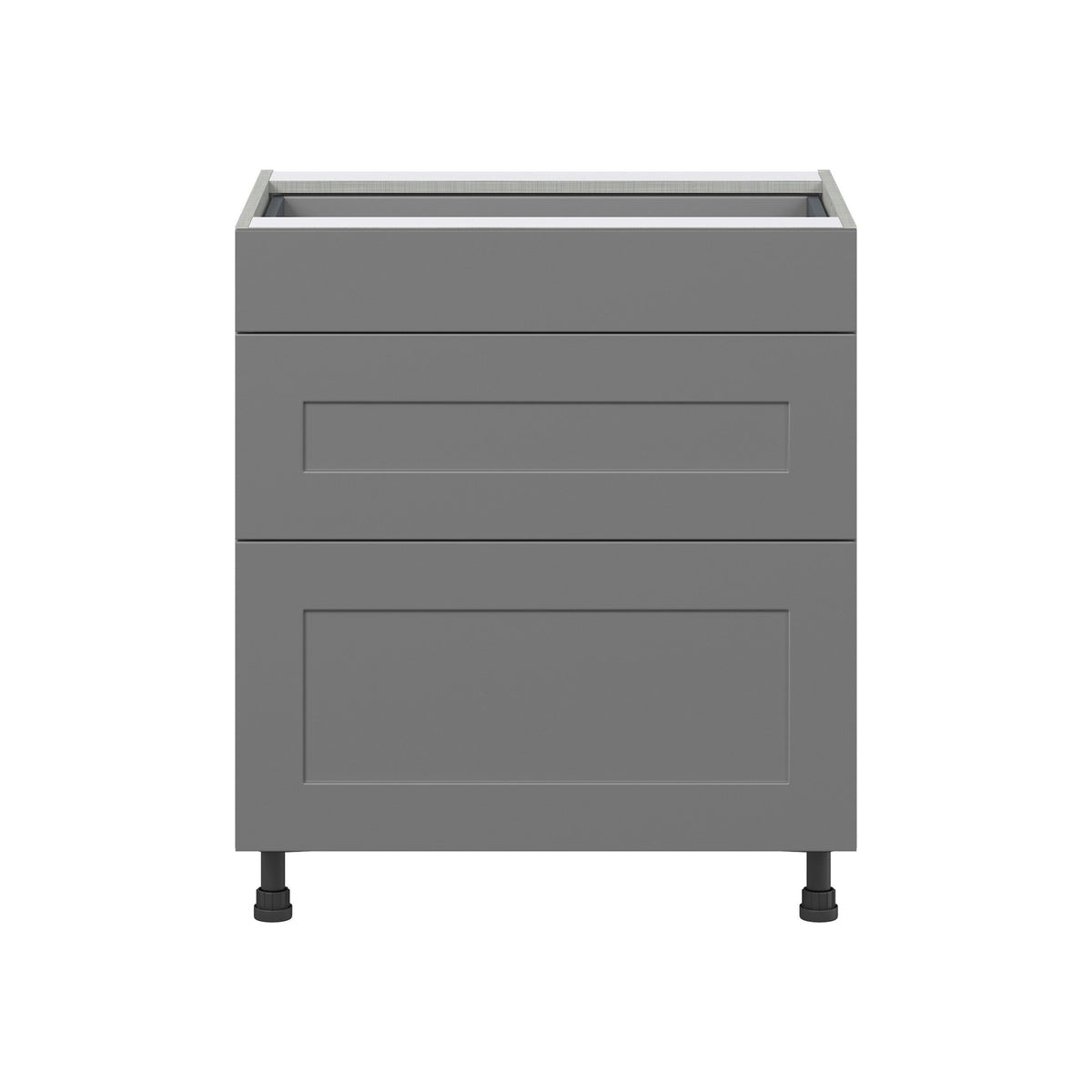 Hugo&Borg Beaumont 30-in W x 34.5-in H x 24-in D Slate Gray 3-Drawer Base Fully Assembled Cabinet