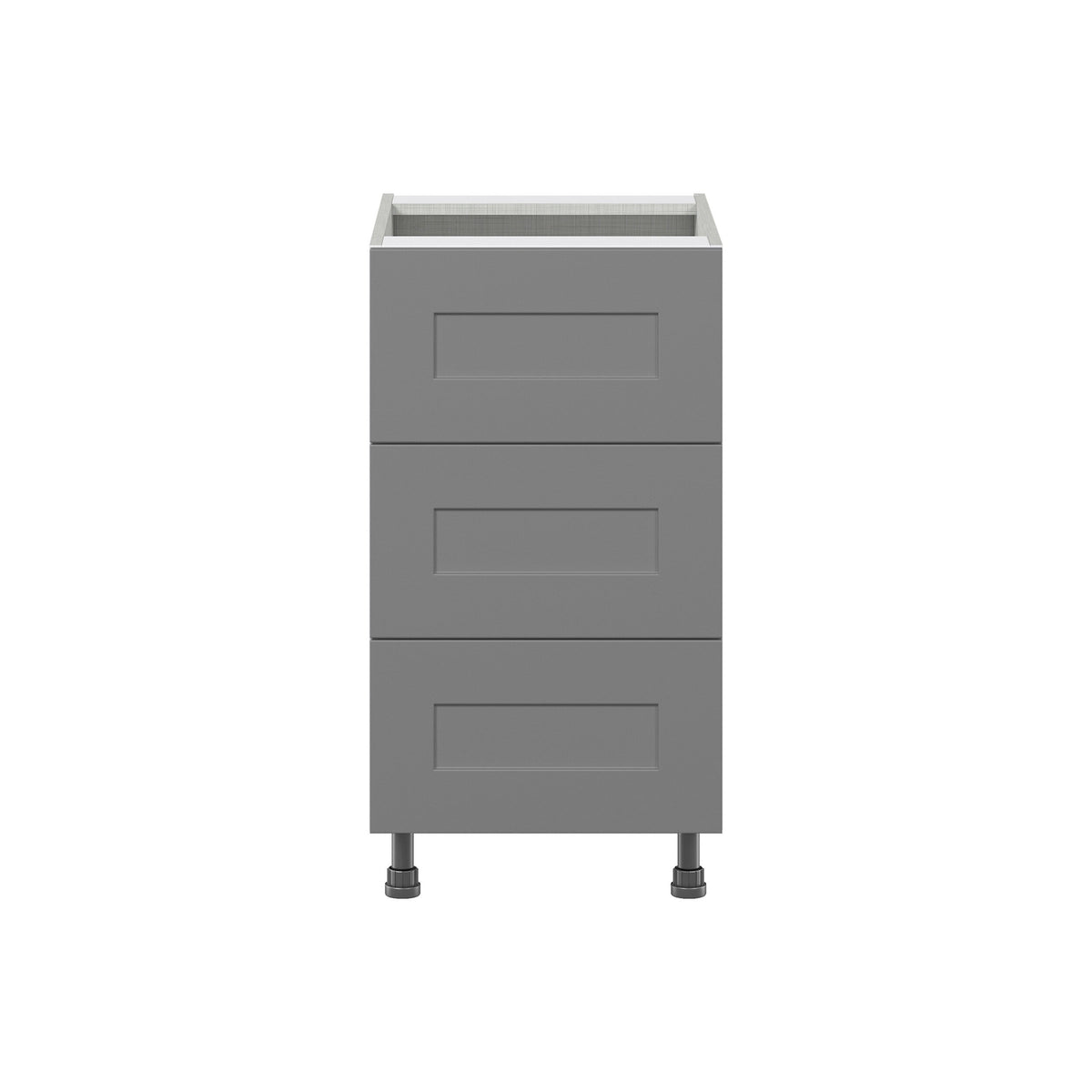 Hugo&Borg Beaumont 18-in W x 34.5-in H x 24-in D Slate Gray 3-Drawer Base Fully Assembled Cabinet