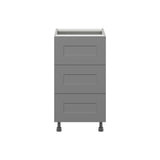 Hugo&Borg Beaumont 18-in W x 34.5-in H x 24-in D Slate Gray 3-Drawer Base Fully Assembled Cabinet