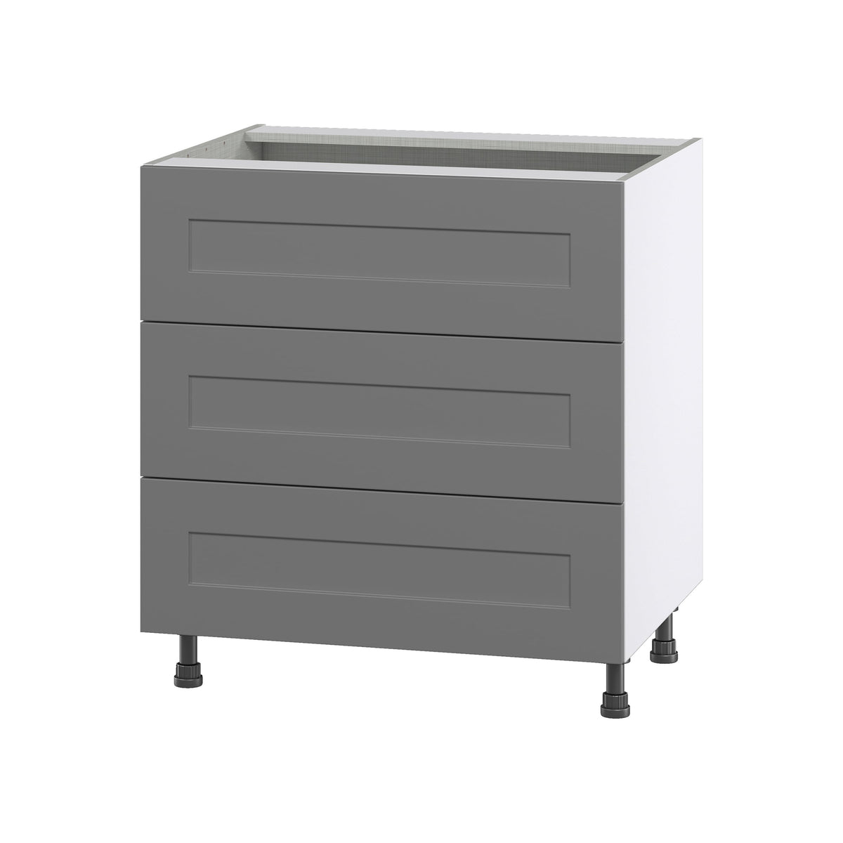 Hugo&Borg Beaumont 30-in W x 34.5-in H x 24-in D Slate Gray 3-Drawer Base Fully Assembled Cabinet