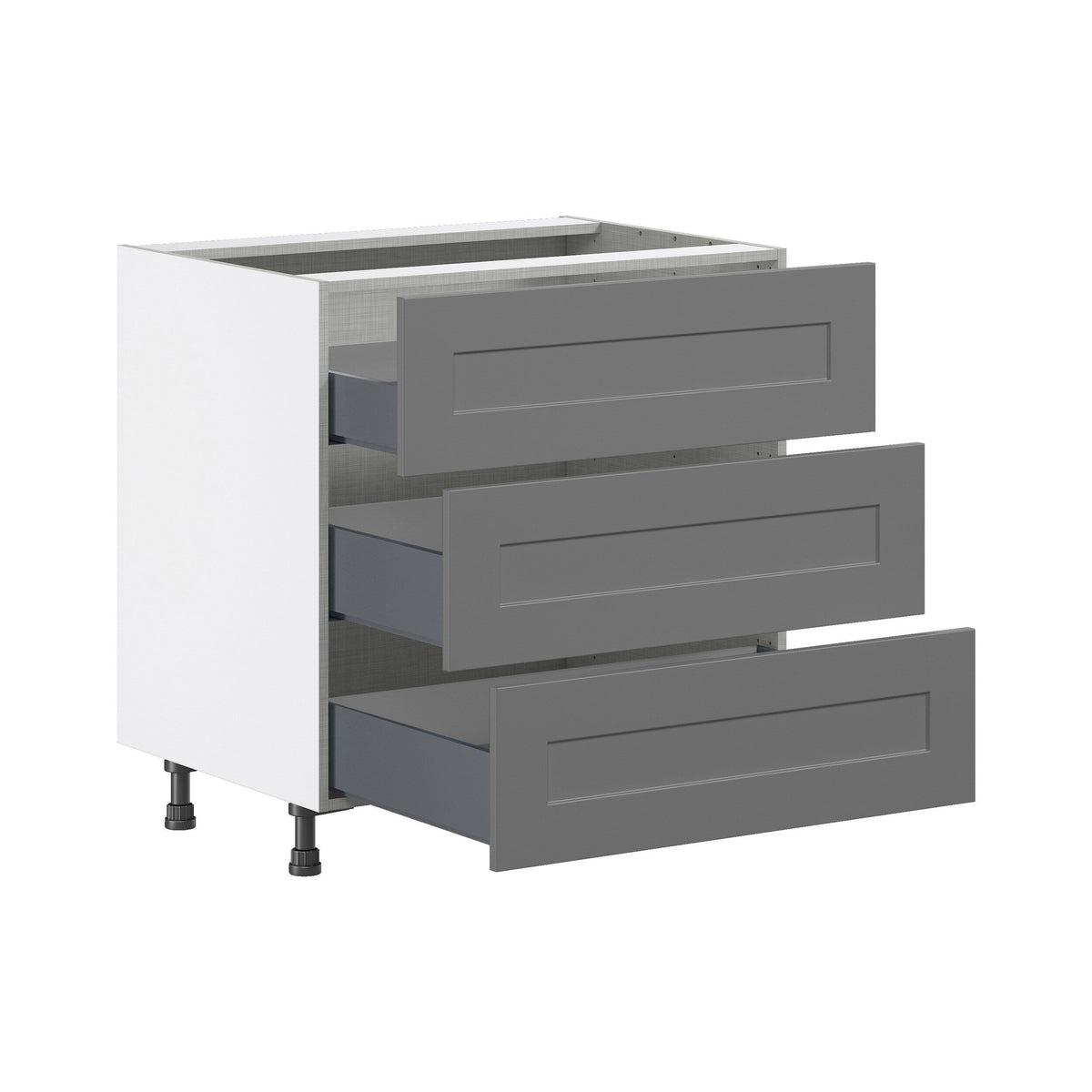 Hugo&Borg Beaumont 30-in W x 34.5-in H x 24-in D Slate Gray 3-Drawer Base Fully Assembled Cabinet