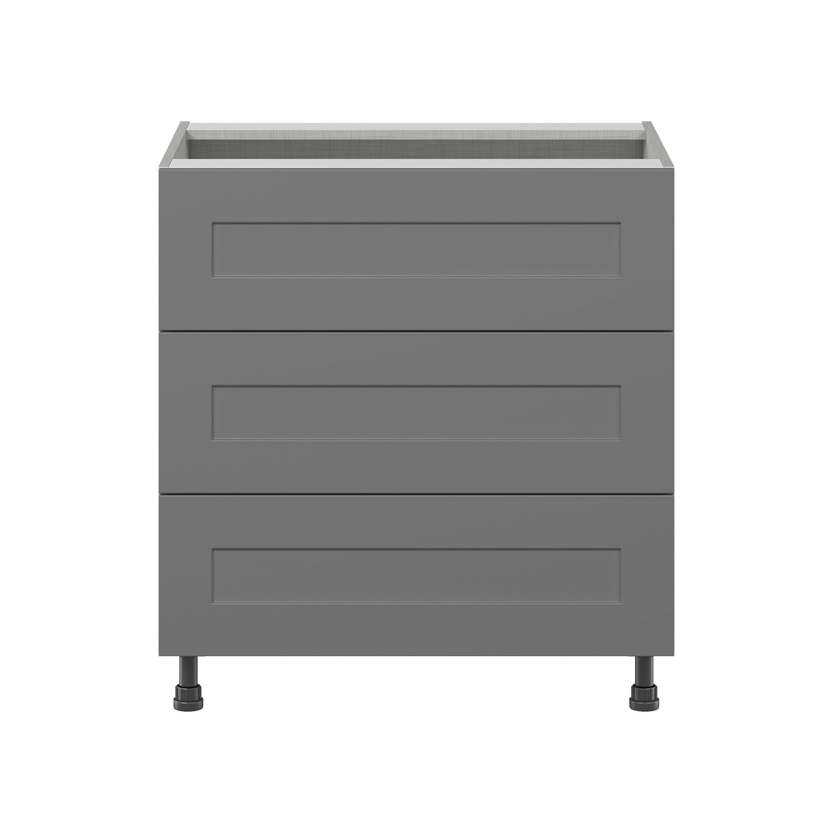 Hugo&Borg Beaumont 30-in W x 34.5-in H x 24-in D Slate Gray 3-Drawer Base Fully Assembled Cabinet