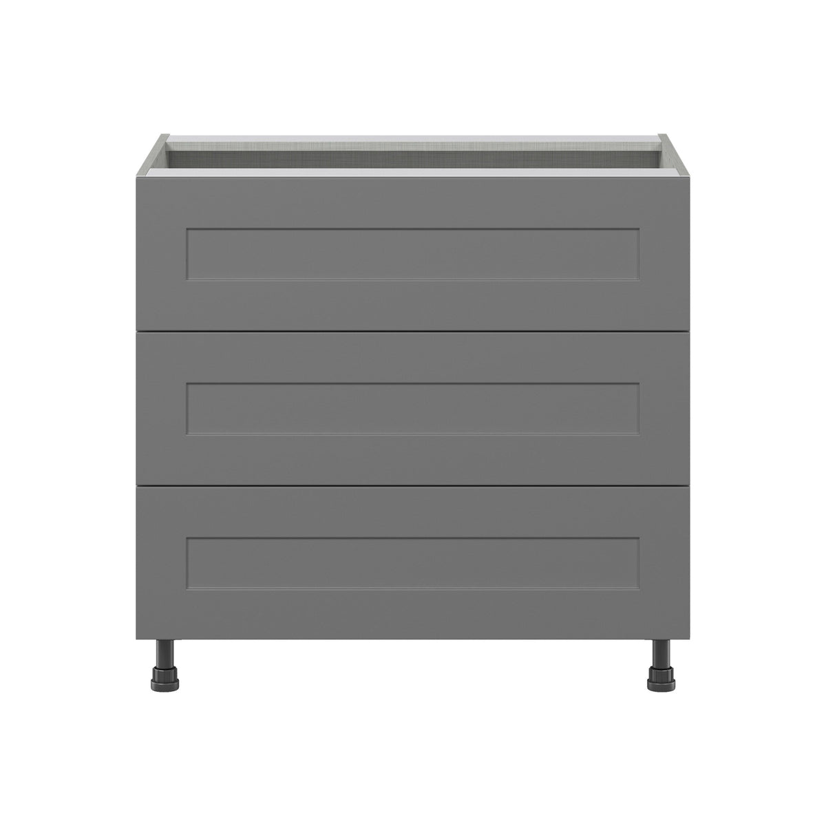 Hugo&Borg Beaumont 36-in W x 34.5-in H x 24-in D Slate Gray 3-Drawer Base Fully Assembled Cabinet