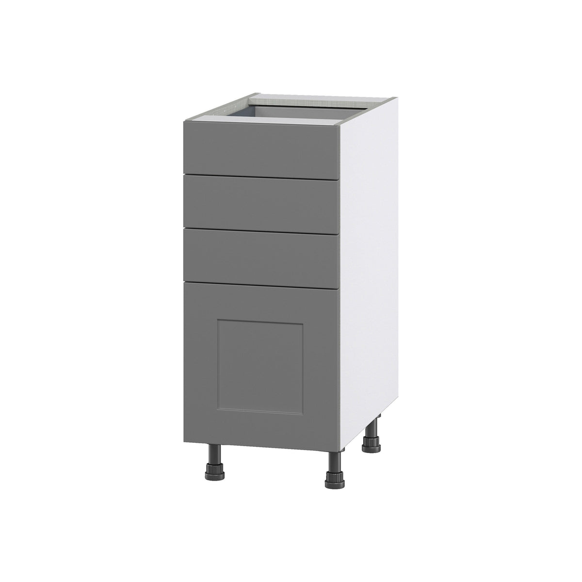 Hugo&Borg Beaumont 15-in W x 34.5-in H x 24-in D Slate Gray 4-Drawer Base Fully Assembled Cabinet