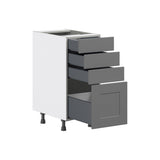 Hugo&Borg Beaumont 15-in W x 34.5-in H x 24-in D Slate Gray 4-Drawer Base Fully Assembled Cabinet