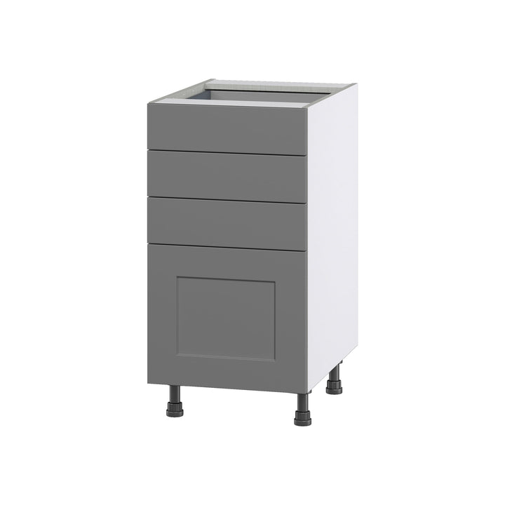 Hugo&Borg Beaumont 18-in W x 34.5-in H x 24-in D Slate Gray 4-Drawer Base Fully Assembled Cabinet