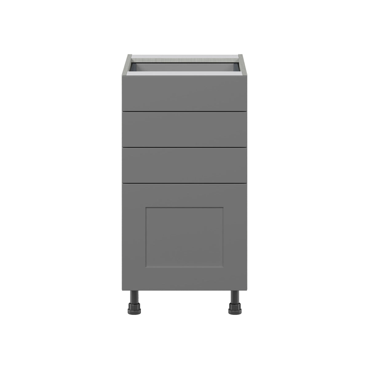 Hugo&Borg Beaumont 18-in W x 34.5-in H x 24-in D Slate Gray 4-Drawer Base Fully Assembled Cabinet