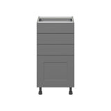 Hugo&Borg Beaumont 18-in W x 34.5-in H x 24-in D Slate Gray 4-Drawer Base Fully Assembled Cabinet