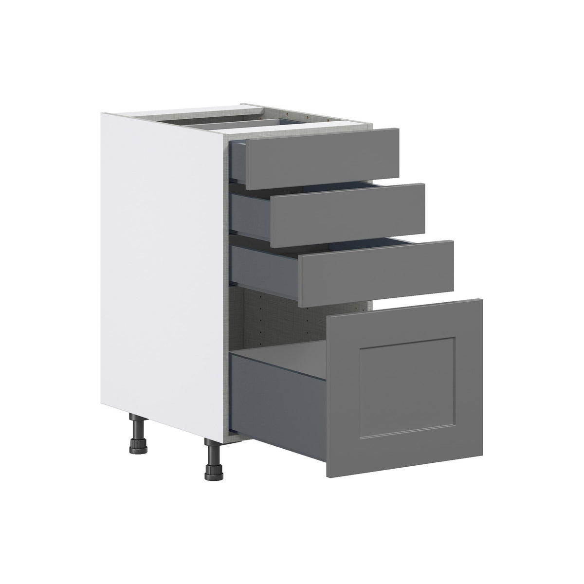 Hugo&Borg Beaumont 18-in W x 34.5-in H x 24-in D Slate Gray 4-Drawer Base Fully Assembled Cabinet
