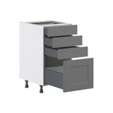 Hugo&Borg Beaumont 18-in W x 34.5-in H x 24-in D Slate Gray 4-Drawer Base Fully Assembled Cabinet