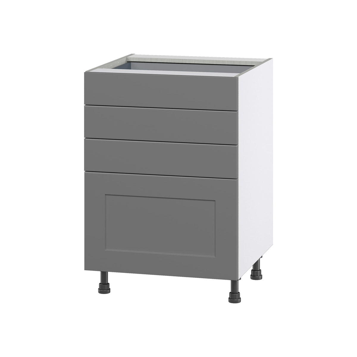 Hugo&Borg Beaumont 24-in W x 34.5-in H x 24-in D Slate Gray 4-Drawer Base Fully Assembled Cabinet