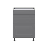 Hugo&Borg Beaumont 24-in W x 34.5-in H x 24-in D Slate Gray 4-Drawer Base Fully Assembled Cabinet
