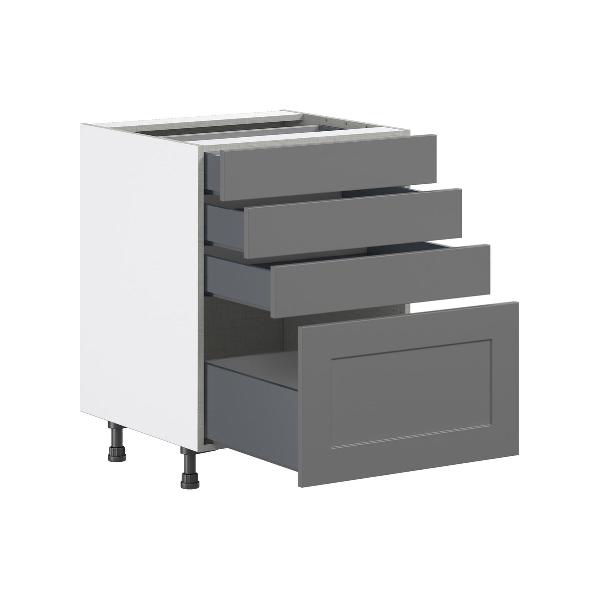 Hugo&Borg Beaumont 24-in W x 34.5-in H x 24-in D Slate Gray 4-Drawer Base Fully Assembled Cabinet
