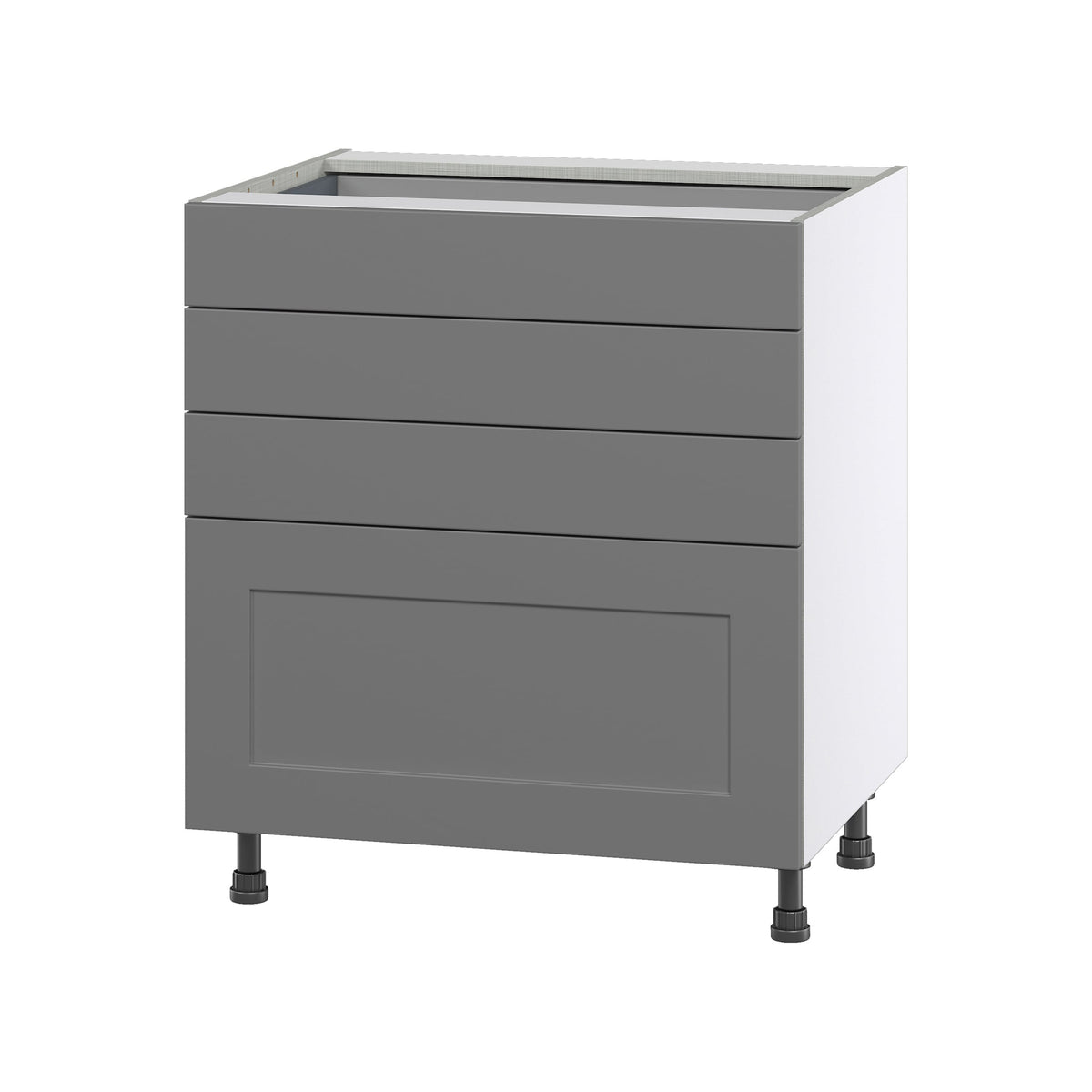 Hugo&Borg Beaumont 30-in W x 34.5-in H x 24-in D Slate Gray 4-Drawer Base Fully Assembled Cabinet