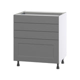 Hugo&Borg Beaumont 30-in W x 34.5-in H x 24-in D Slate Gray 4-Drawer Base Fully Assembled Cabinet