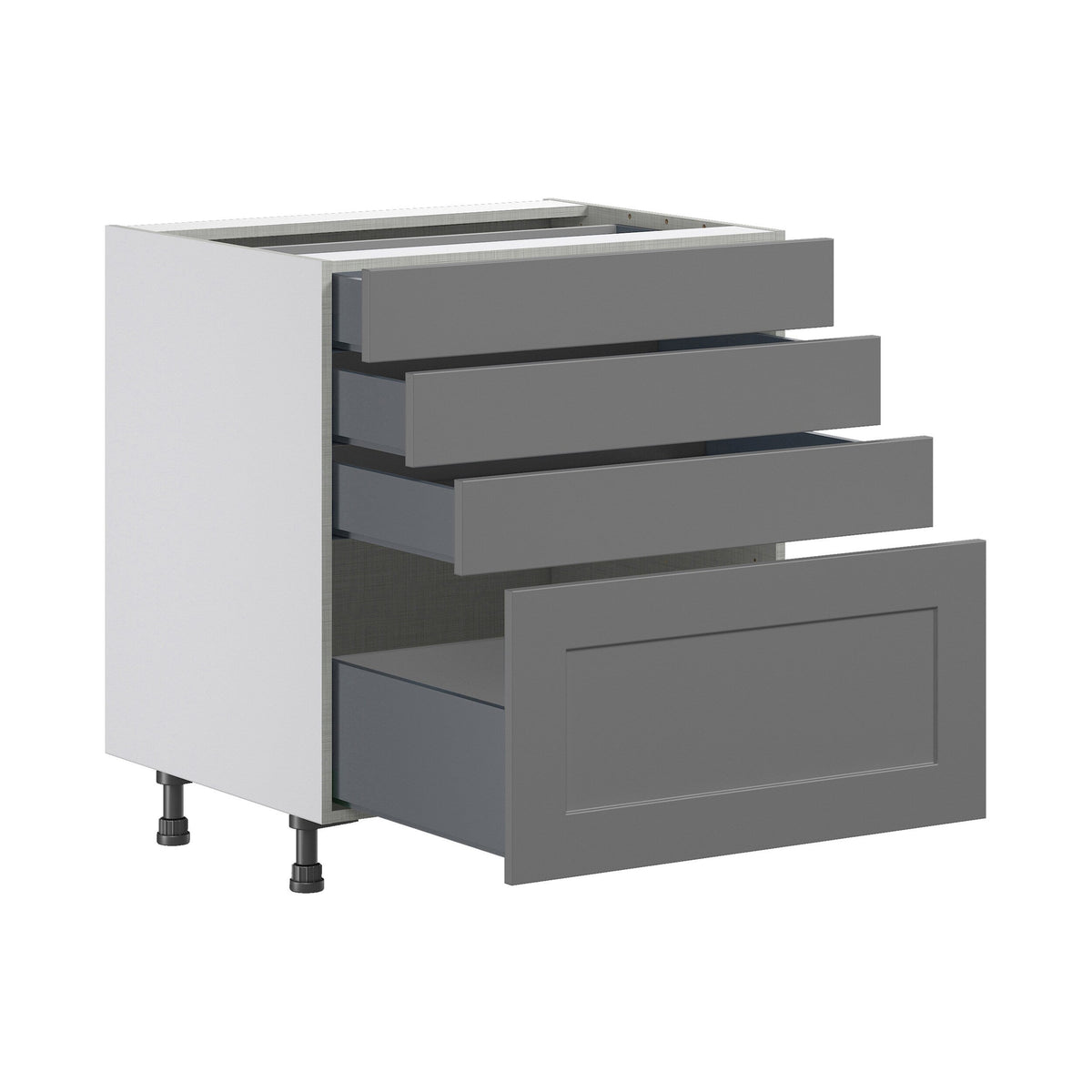 Hugo&Borg Beaumont 30-in W x 34.5-in H x 24-in D Slate Gray 4-Drawer Base Fully Assembled Cabinet
