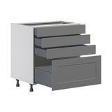 Hugo&Borg Beaumont 30-in W x 34.5-in H x 24-in D Slate Gray 4-Drawer Base Fully Assembled Cabinet