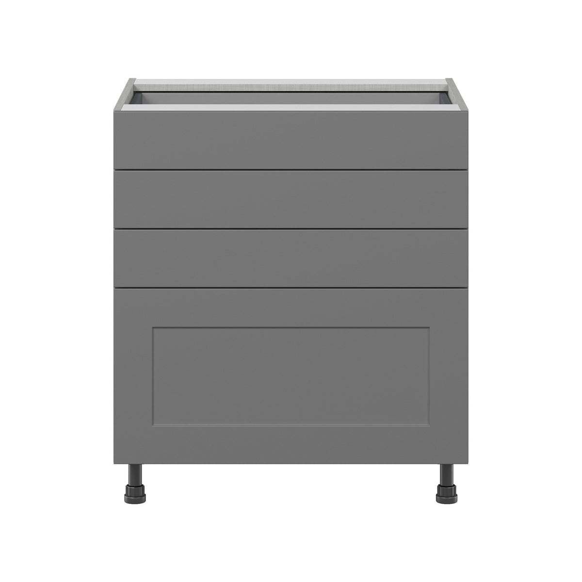 Hugo&Borg Beaumont 30-in W x 34.5-in H x 24-in D Slate Gray 4-Drawer Base Fully Assembled Cabinet