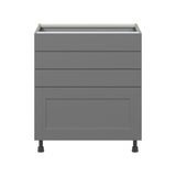 Hugo&Borg Beaumont 30-in W x 34.5-in H x 24-in D Slate Gray 4-Drawer Base Fully Assembled Cabinet