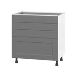 Hugo&Borg Beaumont 36-in W x 34.5-in H x 24-in D Slate Gray 4-Drawer Base Fully Assembled Cabinet