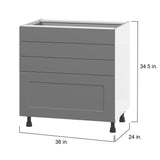 Hugo&Borg Beaumont 36-in W x 34.5-in H x 24-in D Slate Gray 4-Drawer Base Fully Assembled Cabinet