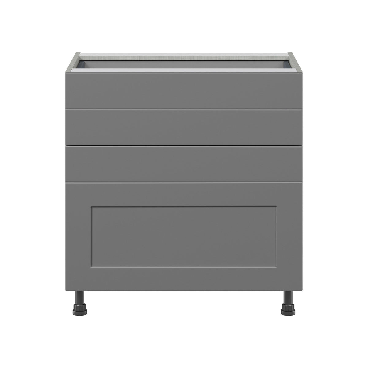 Hugo&Borg Beaumont 36-in W x 34.5-in H x 24-in D Slate Gray 4-Drawer Base Fully Assembled Cabinet