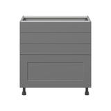Hugo&Borg Beaumont 36-in W x 34.5-in H x 24-in D Slate Gray 4-Drawer Base Fully Assembled Cabinet