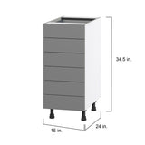 Hugo&Borg Beaumont 15-in W x 34.5-in H x 24-in D Slate Gray 6-Drawer Base Fully Assembled Cabinet