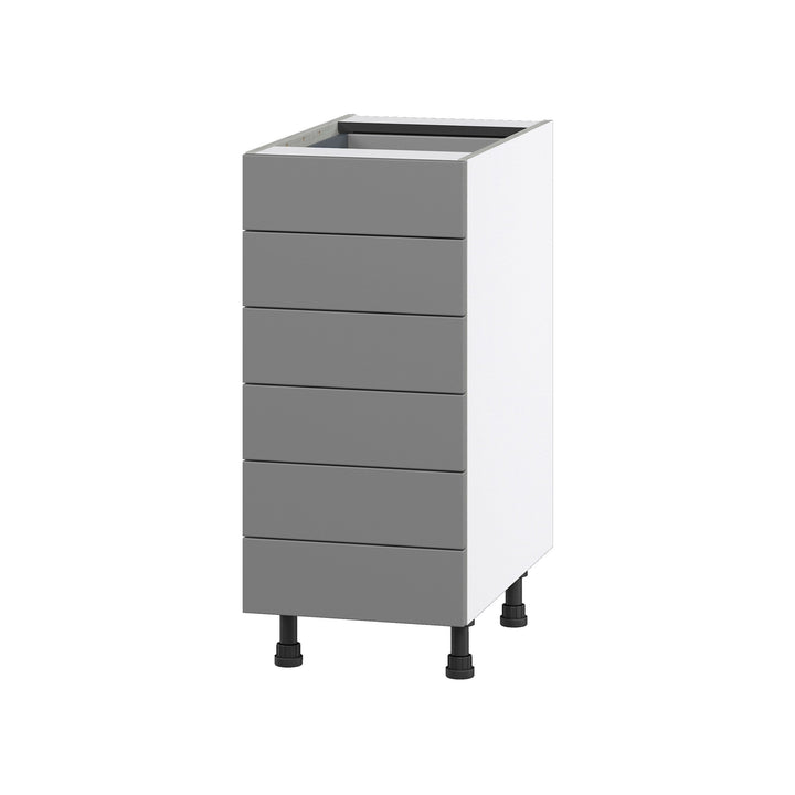 Hugo&Borg Beaumont 15-in W x 34.5-in H x 24-in D Slate Gray 6-Drawer Base Fully Assembled Cabinet