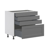 Hugo&Borg Beaumont 36-in W x 34.5-in H x 24-in D Slate Gray 4-Drawer Base Fully Assembled Cabinet