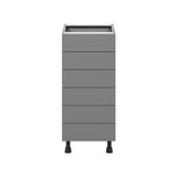 Hugo&Borg Beaumont 15-in W x 34.5-in H x 24-in D Slate Gray 6-Drawer Base Fully Assembled Cabinet