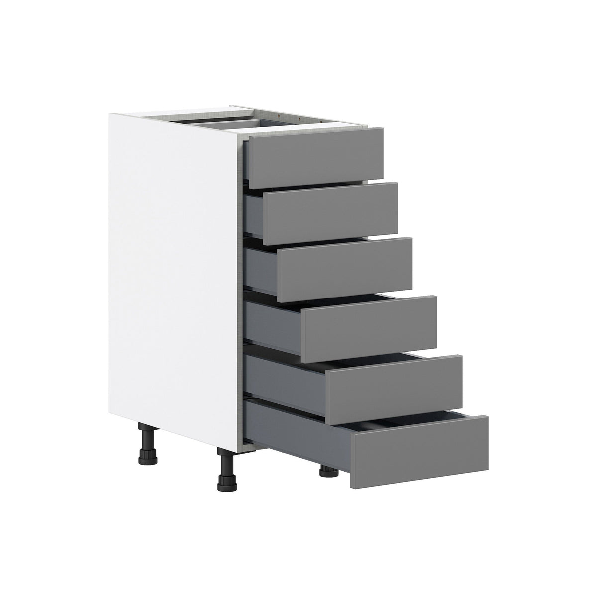Hugo&Borg Beaumont 15-in W x 34.5-in H x 24-in D Slate Gray 6-Drawer Base Fully Assembled Cabinet