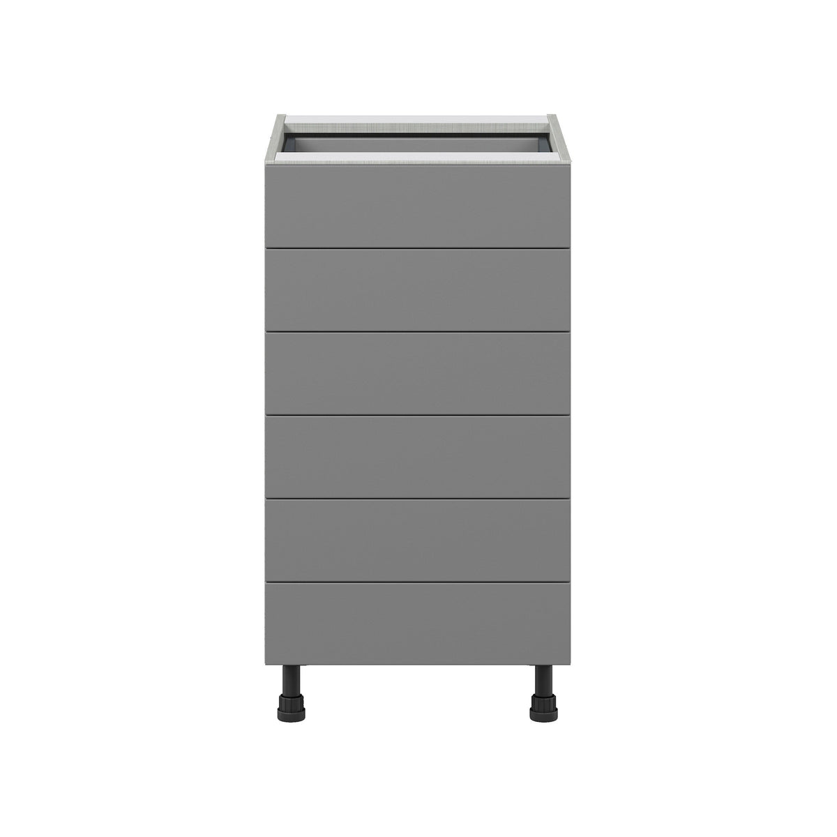 Hugo&Borg Beaumont 18-in W x 34.5-in H x 24-in D Slate Gray 6-Drawer Base Fully Assembled Cabinet