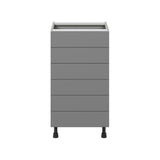 Hugo&Borg Beaumont 18-in W x 34.5-in H x 24-in D Slate Gray 6-Drawer Base Fully Assembled Cabinet