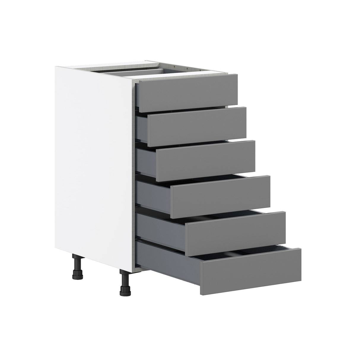 Hugo&Borg Beaumont 18-in W x 34.5-in H x 24-in D Slate Gray 6-Drawer Base Fully Assembled Cabinet