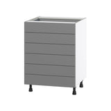 Hugo&Borg Beaumont 24-in W x 34.5-in H x 24-in D Slate Gray 6-Drawer Base Fully Assembled Cabinet