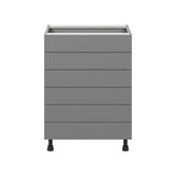 Hugo&Borg Beaumont 24-in W x 34.5-in H x 24-in D Slate Gray 6-Drawer Base Fully Assembled Cabinet