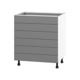 Hugo&Borg Beaumont 30-in W x 34.5-in H x 24-in D Slate Gray 6-Drawer Base Fully Assembled Cabinet